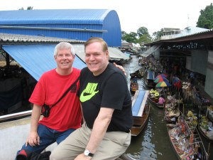 Mina our guide told me to hold on to Steve and not let him fall over into the river!