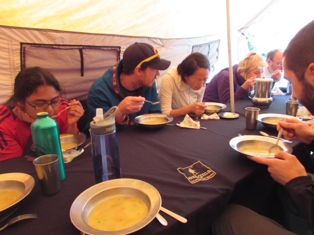 Dribble of soup for lunch