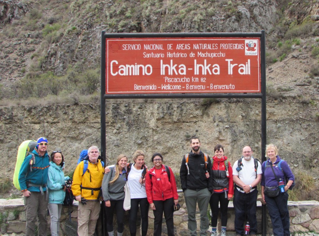 The trekkers - Karen and Sung (newlyweds from Korea), Me, fast-talking sisters Cassidy and Britie, Vanathi (lawyer from Singapore), Steve and Kat from New York, and Peter and Jill who live near Stonehenge in the UK 